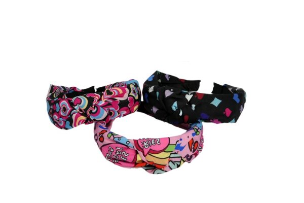 3 Pcs Trendy Knotted Fabric Headbands For Colorful Printed Hairs