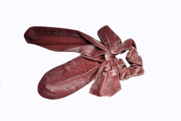 Elegant Velvet Bow Scrunchie Soft and Stylish Hair Accessory