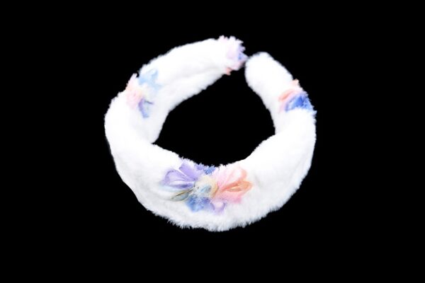 Soft Plush Makeup Headband - Floral Detail Comfortable Hair Band